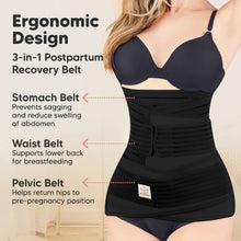 Load image into Gallery viewer, Revive 3-in-1 Postpartum Recovery Support Belt (Midnight Black)
