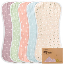 Load image into Gallery viewer, Softe Muslin Baby Burp Cloth (Blooms)
