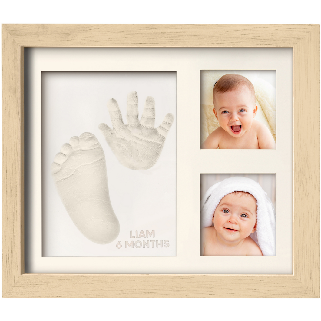 Baby Handprint & Footprint Keepsake Solo Frame (Ash Wood)