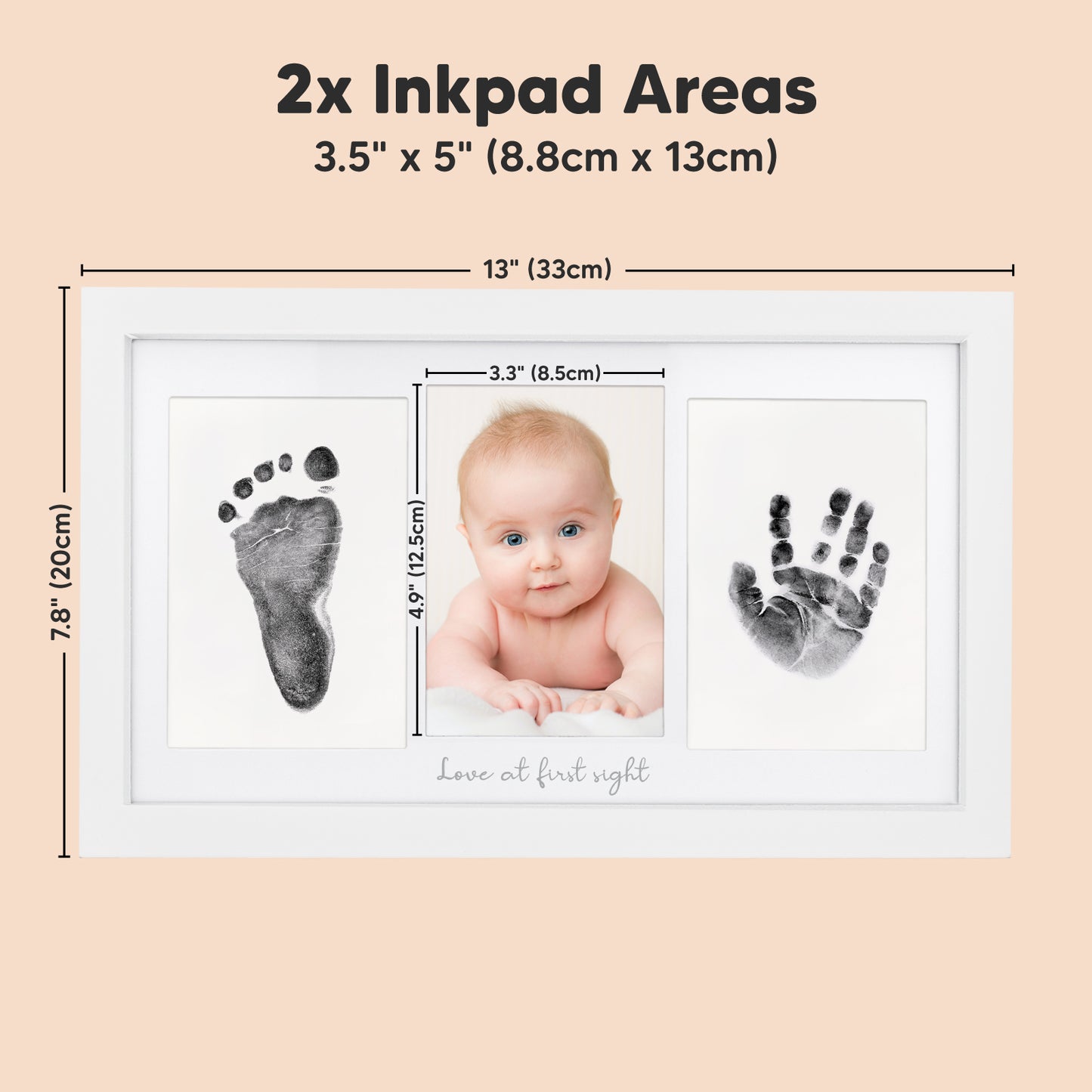 2x Inkpad Areas: 3.5" x 5" (8.8cm x 13cm), Frame size 13" (33cm)
 25097464512698