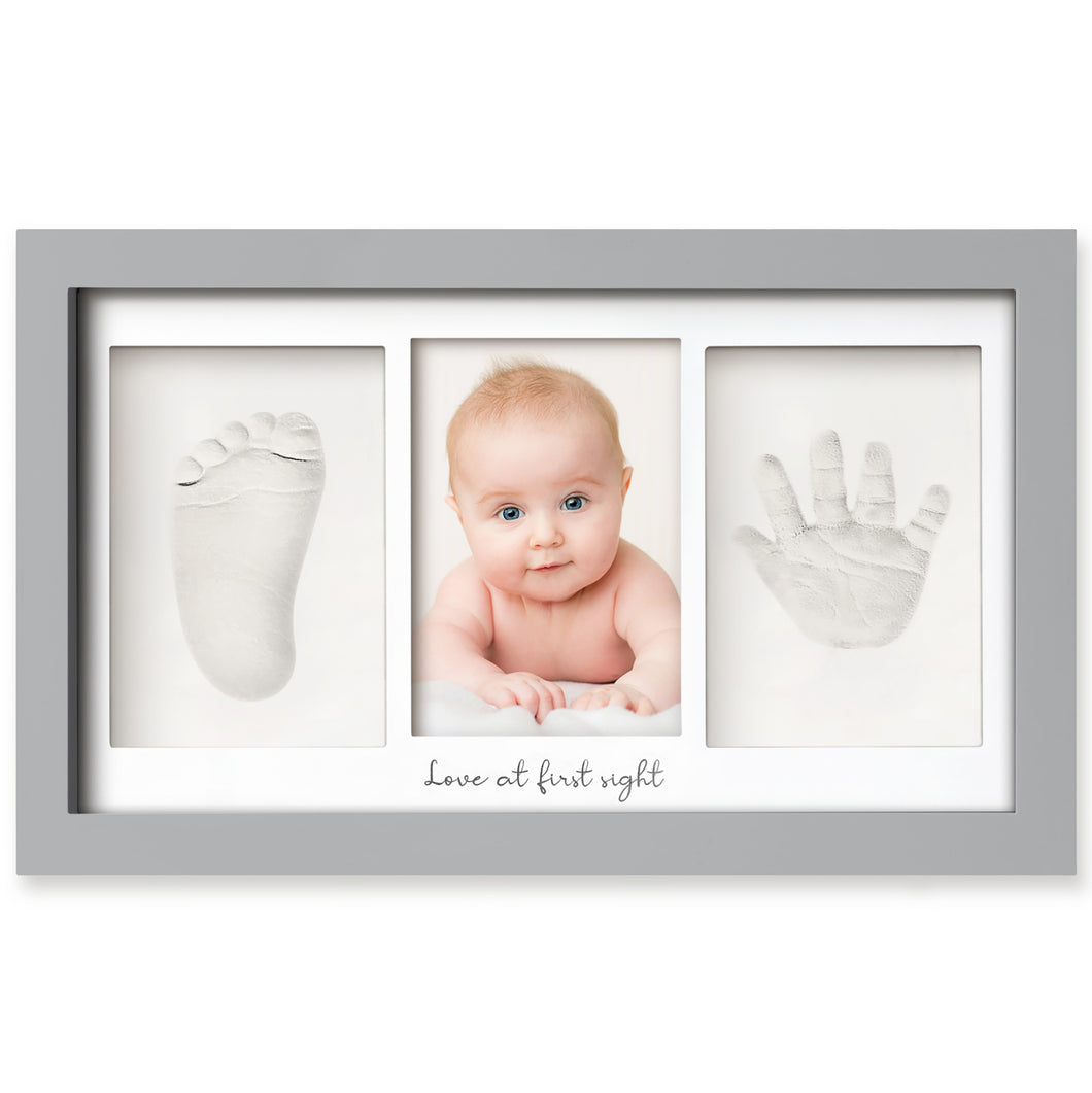 Baby Handprint & Footprint Keepsake Duo Frame (Cloud Gray)