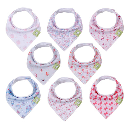 8-Pack Organic Bandana Bibs (Girl) 21295907340474