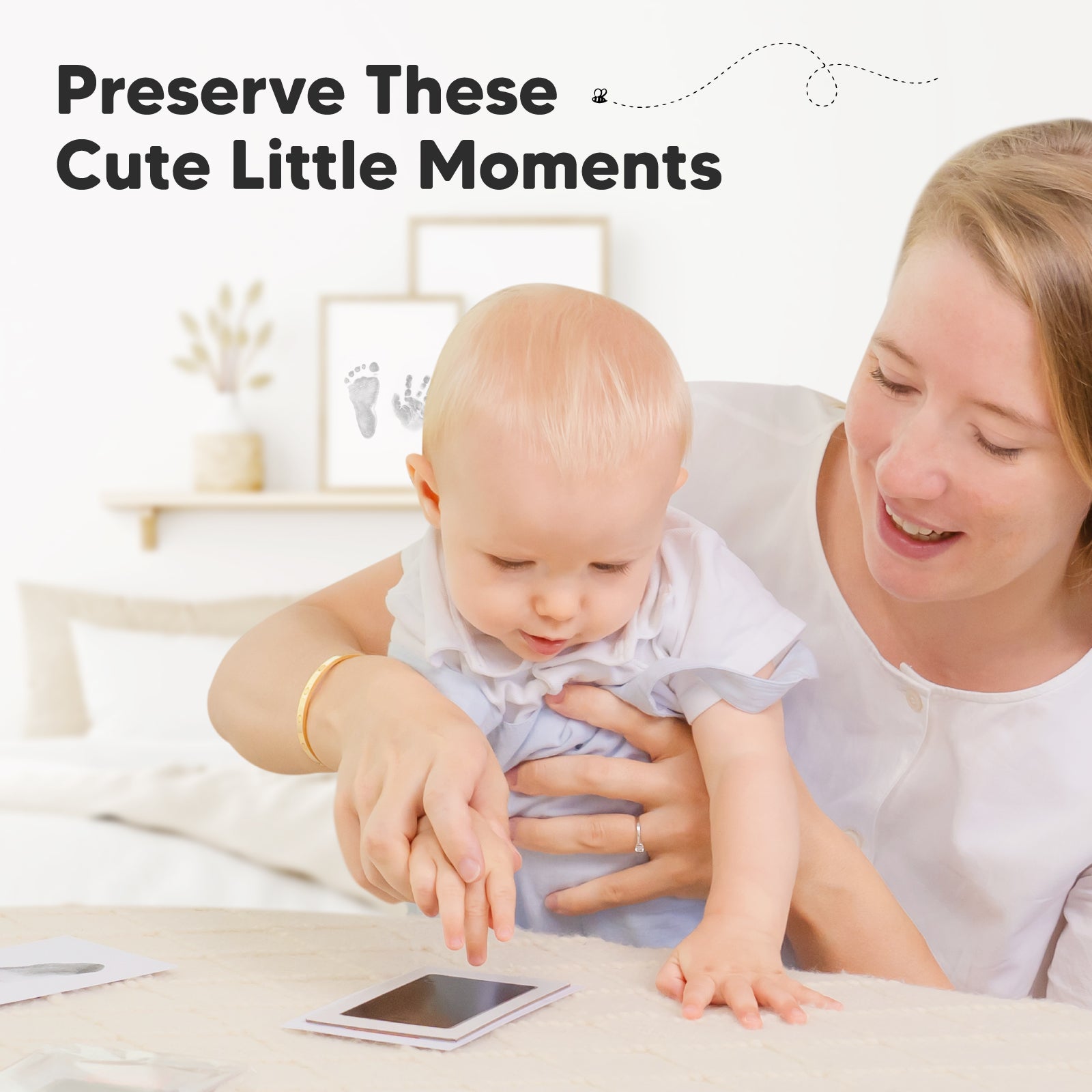 Preserve these cute little moments with baby hand and footprints.
 23172147839162