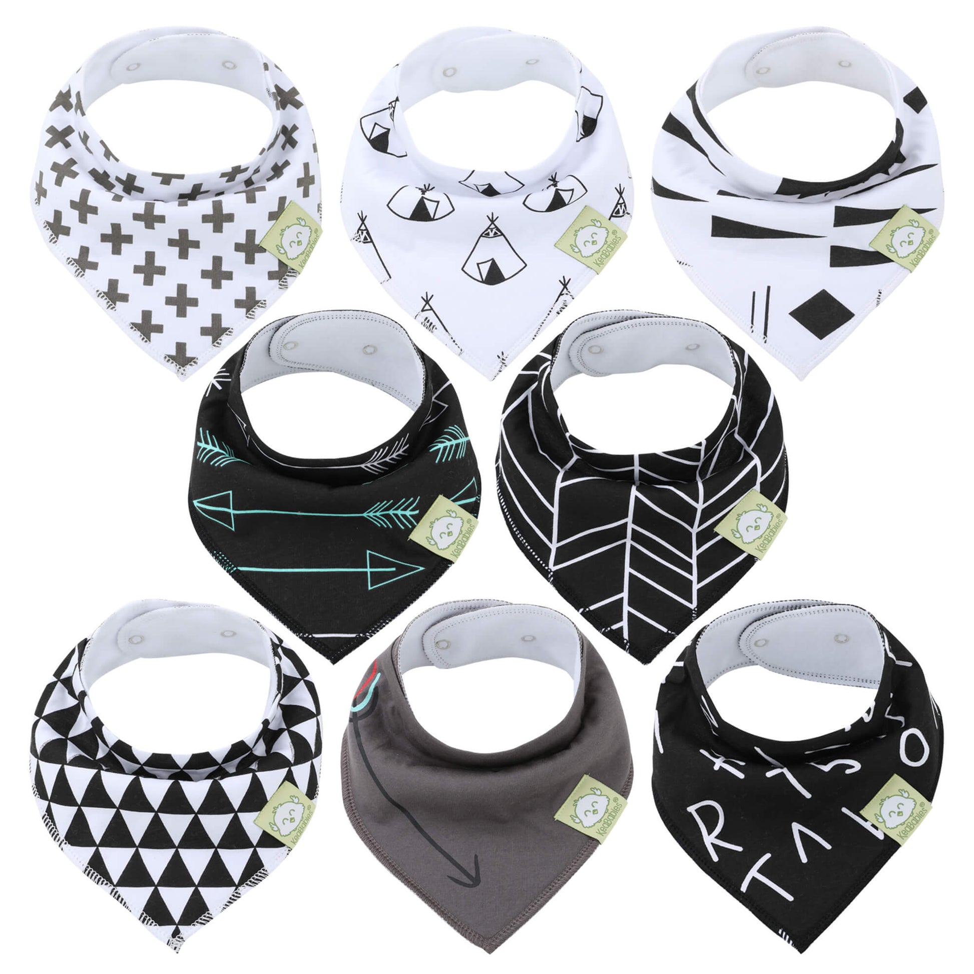 a bunch of white and black glasses on a white surface  5734008979529