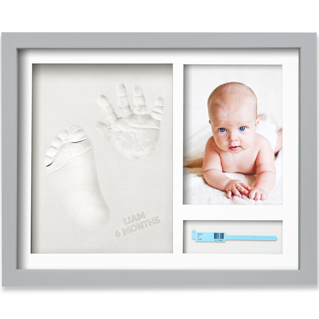 Noel Baby Handprint & Footprint Keepsake Frame (Cloud Gray)
