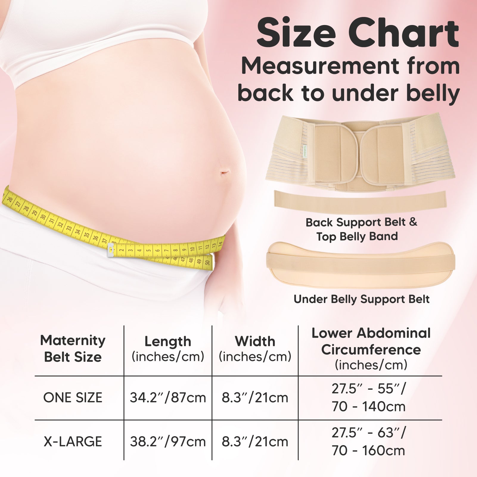 Maternity Belt 2.0 - Belly Band for Pregnancy, Two in One Pregnancy Belt  for Your Entire Pregnancy and Postpartum Recovery, Breathable Back and  Pelvic