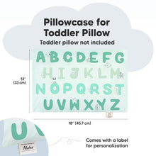 Load image into Gallery viewer, Printed Toddler Pillowcase 13X18&quot; (KeaABC Mint)

