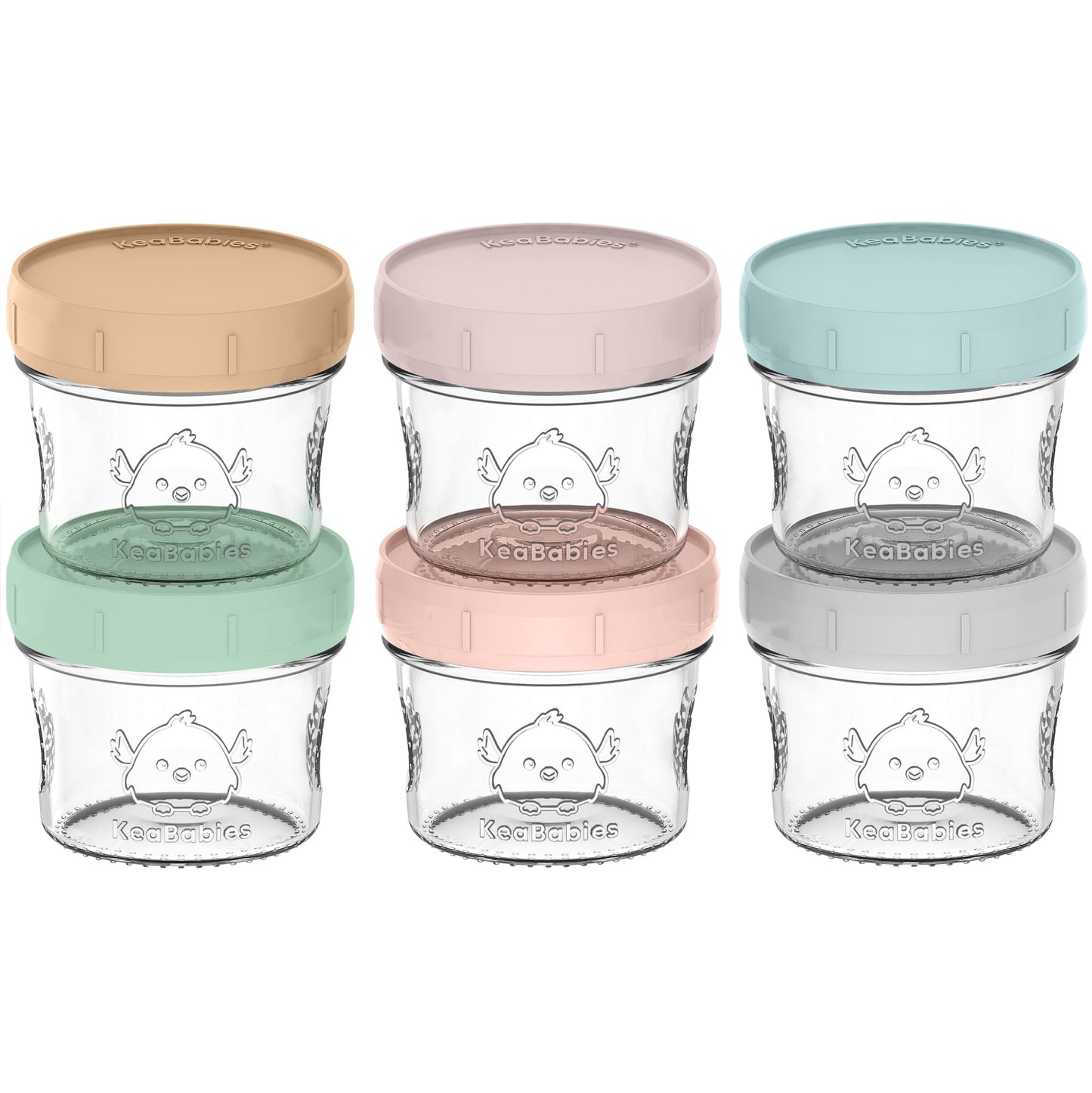 6-Pack Prep Jars Food Glass Containers 25107390890170