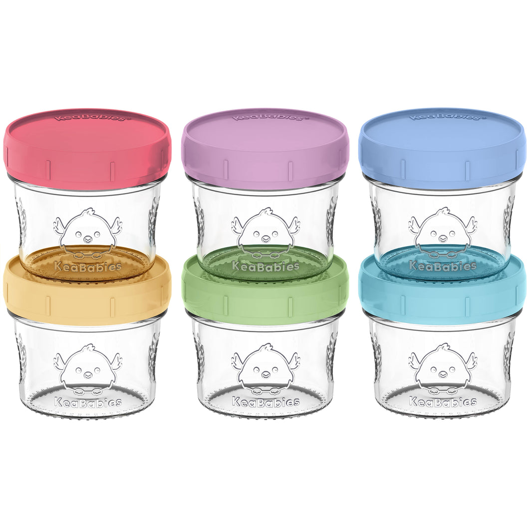 6-Pack Prep Jars Food Glass Containers – KeaBabies