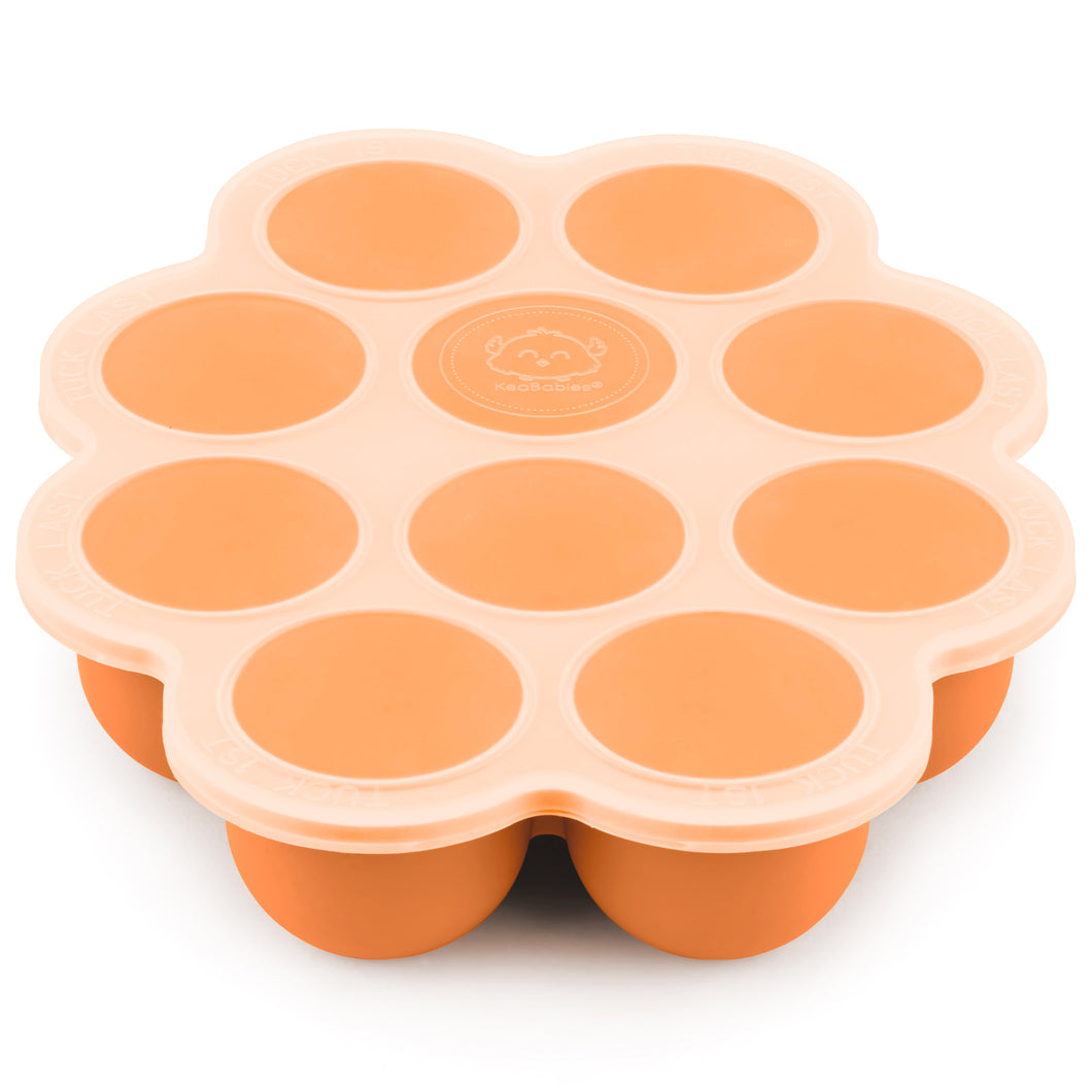 Baby Food Tray  Silicone Baby Food Freezer Tray with Easy Clip-on Lid –  KeaBabies