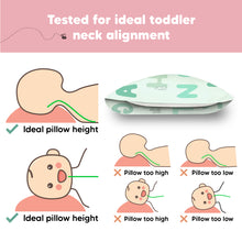 Load image into Gallery viewer, Toddler Pillow with Pillowcase (KeaABC Mint)
