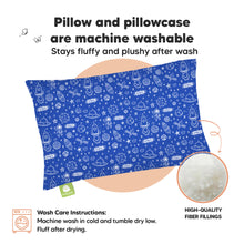 Load image into Gallery viewer, Toddler Pillow with Pillowcase (Off to Space)
