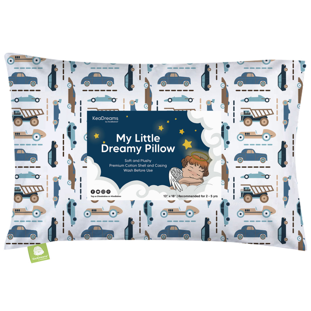 Toddler Pillow with Pillowcase (Vroom)