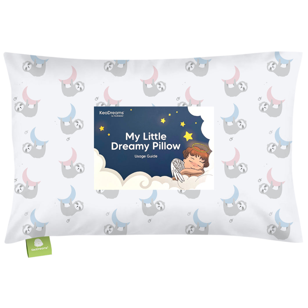 Toddler Pillow with Pillowcase (Moon Sloth)