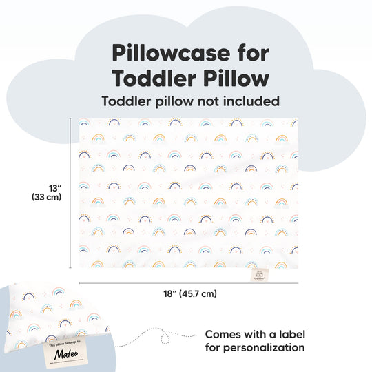 Printed Toddler Pillowcase 13X18" (Jolly Rainbow)