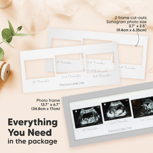 Trio Baby Sonogram Frame (Cloud Gray)