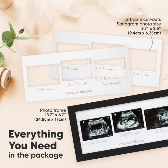 Trio Baby Sonogram Frame (Onyx Black)